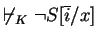 $\not\vdash_K \neg S[\overline{i}/x]$